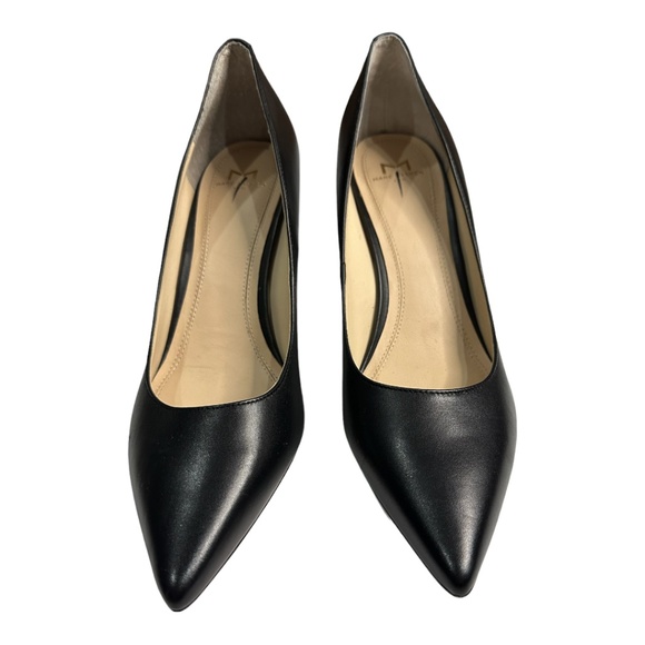 SOLD- Marc Fisher Zara Black Leather Block Heel Size 8 - Picture 3 of 10